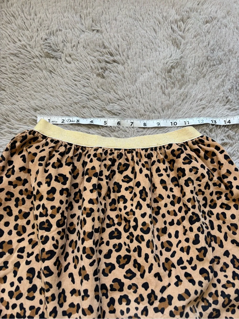 Carter's Girls Leopard Print Skater Skirt with Yellow gold Waistband size 10/12
